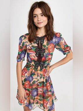Saloni Jamie Embellished Silk Georgette Dress Size 6